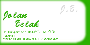 jolan belak business card